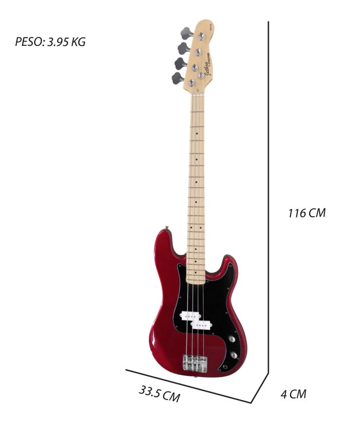Bajo Eléctrico 4 Cuerdas con Amplificador y Accesorios PJ Bass - Imagen 5