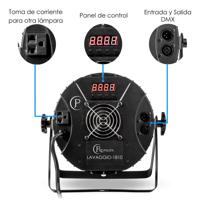 Paquete De 4 Piezas De Cañón Led Reflector 18x1 Rgb Dmx - Imagen 5